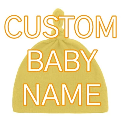 Sombrero de bebé recién nacido personalizado en blanco o personalizado gorras de nudo ajustables regalo para bebé Foto 1 de 3
