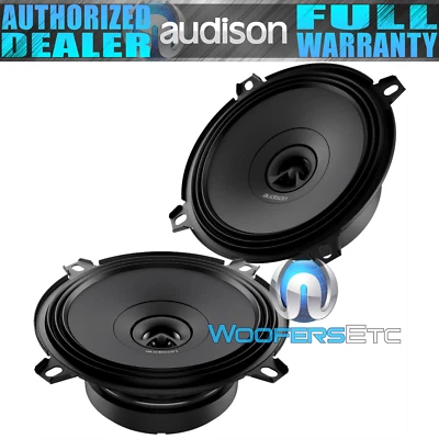 AUDISON APX5 PRIMA 5" COAXIAL 150W 2-WAY TWEETERS 4-OHM CAR AUDIO SPEAKERS NEW - Image 1 of 2