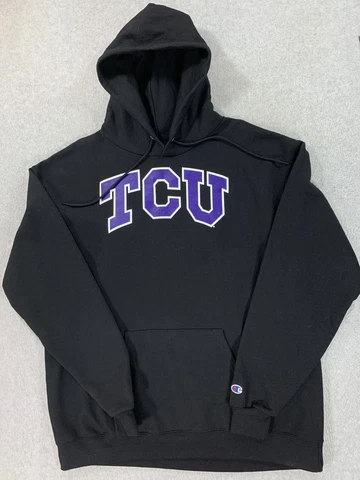 TCU Horned Frogs Champion Campus Hoodie Sweatshirt (Men's XL) Black Cover