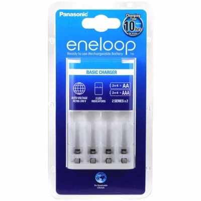 Ladegerät Panasonic eneloop Basic Charger 100-240V   Weiß - Bild 1 von 2