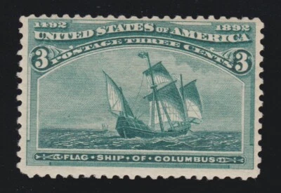 US 232 3c Columbian Exposition Mint F-VF OG NH SCV $97.50 - Image 1 of 2