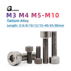 TA2 Titanium Bolts Ti Allen Hex Socket Cap Head Screws M3 M4 M5 M6 M8 DIN912 GR2 - Picture 1 of 13