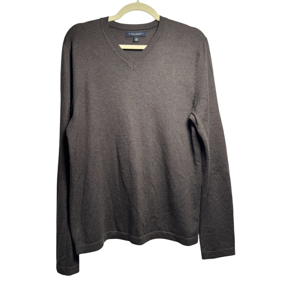 Suéter Banana Republic Seda Cachemira Cuello en V Para Hombre Mediano Marrón Prendas de Punto Foto 1 de 4