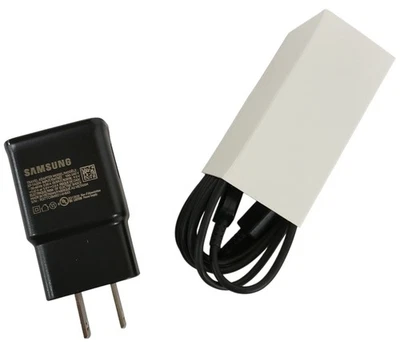 NEW OEM Original Samsung Android AC Adapter Wall Charger & USB TYPE C Cable - Image 1 of 4