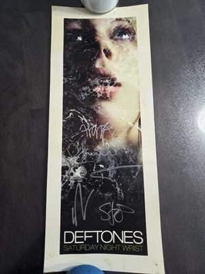Deftones Signed SNW Meet And Greet Poster Original Band Autographed Chino  - Image 1 of 4
