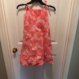 Lilly Pulitzer Dress Sleeveless- Coral Pink Tigers - Girls Sz 12 - Picture 1 of 9