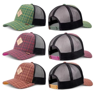 DJINNS Canelcheck Trucker Cap - Mütze Kappe Meshcap Basecap Neu Cappy Caps Hat - Picture 1 of 10