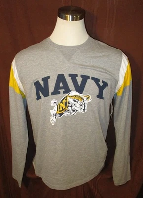 Navy Midshipmen Men's Long-Sleeve Shirt, Gray, Under Armour, Size L, New - Image 1 of 4