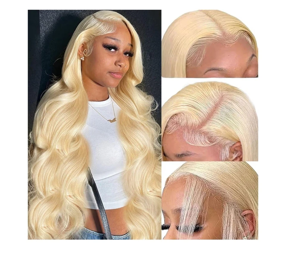 Peruca frontal de renda 30 polegadas 613 cabelo humano 13X6 onda corporal perucas loiras cabelo humano 2... - Imagem 1 de 4