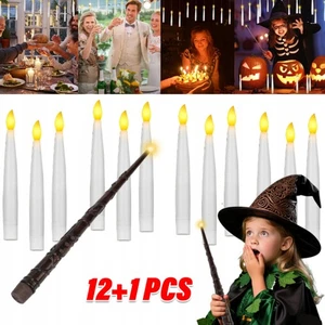 12 Stück Schwebende Kerzen mit 33cm Zauberstab und 6H Timerfunktion LED Deko NEU - Bild 1 von 15