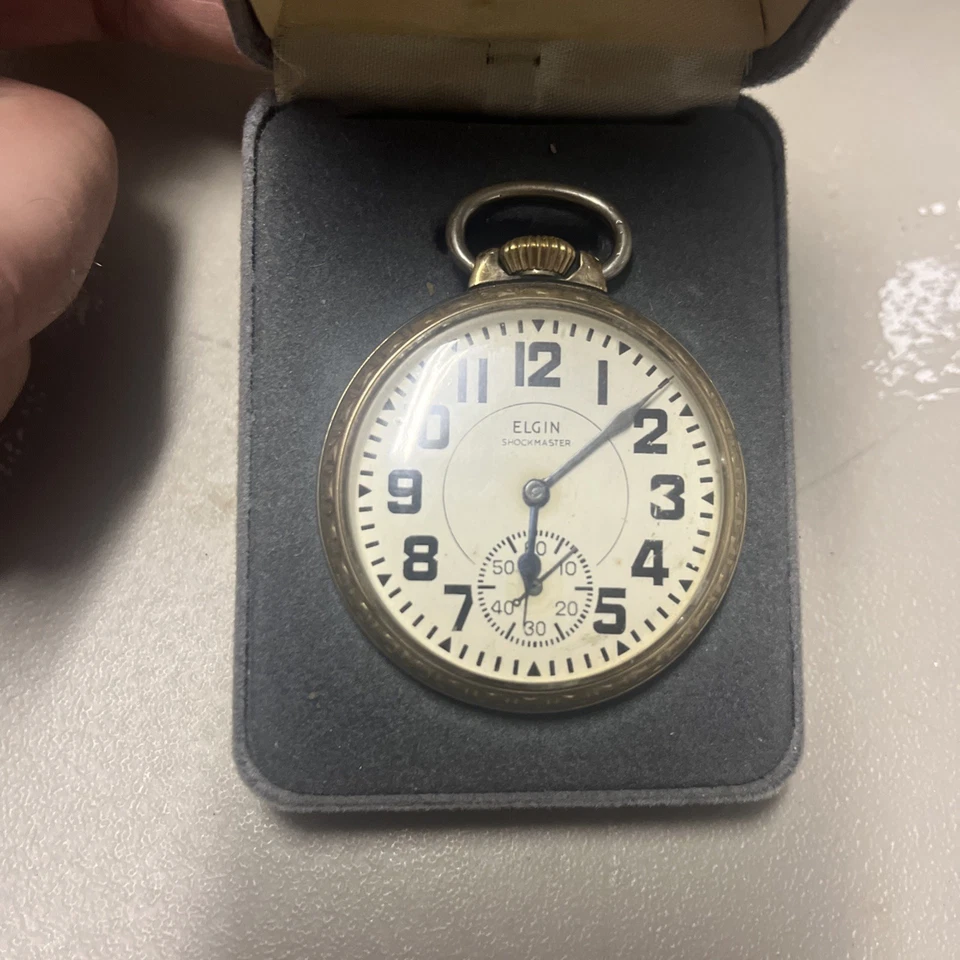 Antique Elgin Shockmaster Small Pocketwatch runs great - Image 1 of 4