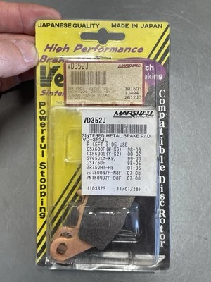 Pastilhas de freio de metal sinterizado Vesrah VD352JL Suzuki USO DO LADO ESQUERDO - GSX GSF SV VN ZR - Imagem 1 de 4