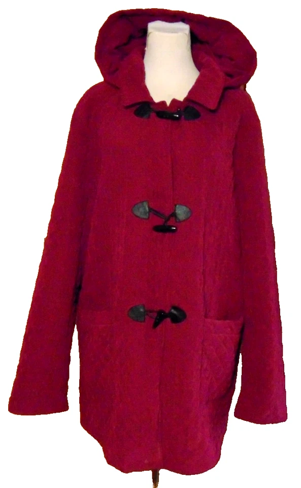 CHAQUETA PARKA ABRIGO ROSA MEGENTA CON CAPUCHA POLI NAILON ACOLCHADO MUJER BRECKEN RIDGE ~ 2X Foto 1 de 4