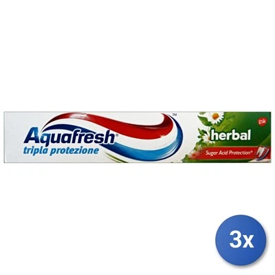 3x Aquafresh Dentifricio 75 Ml. Herbal - Image 1 of 3