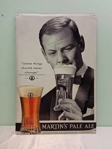 Sign Beer MARTIN'S Pale Ale Tin Promotional Advertising Pub Vintage'90 - Picture 1 of 6