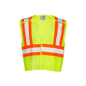 KISHIGO 1174-S Vest,ANSI 2,S,Yellow/Grn,Polyester Mesh 493Z19 - Picture 1 of 1