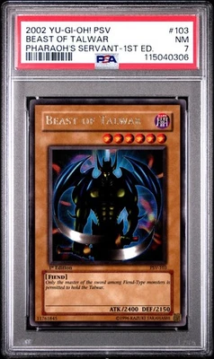 2002 Yu-Gi-Oh! Beast Of Talwar Pharaoh's Servant PSV 1st Edition Ultra PSA 7 - Image 1 of 2