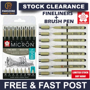 Sakura Pigma Micron Pigment Fineliner Stifte - Schwarz (02/04/08) 3, 6er Pack - Bild 1 von 14