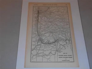 Original Double-Sided Map of Southern Indiana Railway & Southern Pacific 1908 - Picture 1 of 4
