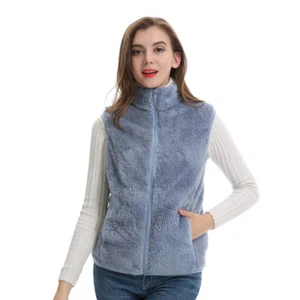 Lady Fleece Fur Vest Jacket Sleeveless Winter Thermal Waistcoat Bodywarmer Soft - Picture 1 of 20