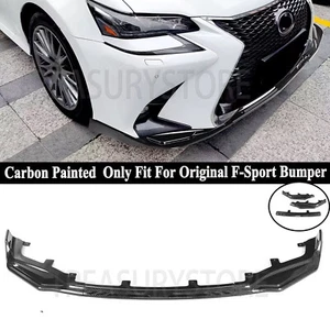 Carbon Look For Lexus GS350 GS450h F Sport 16-2020 Front Bumper Lip Splitter Kit - Foto 1 di 9