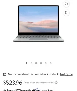 Microsoft Surface Laptop Go 12.4'' (64GB eMMC Intel Core i5-1035G1 4GB RAM)... - Picture 1 of 8