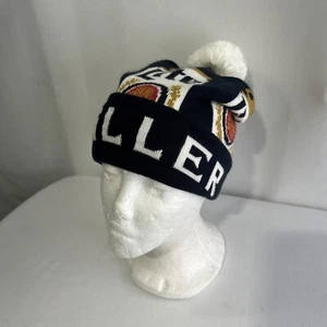 Miller Lite Beanie With White Pom Pom With Beer Design - Picture 1 of 5