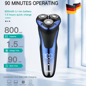 Akku Rasierer Nass Trocken Rasierapparat Elektrorasierer Herrenrasierer 3D IPX7 - Bild 1 von 16