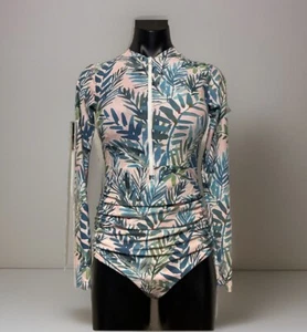 AXESEA Women's Long Sleeve Rash Guard Surfing One-Piece Swimsuit UPF 50+ Size 6 - Picture 1 of 4