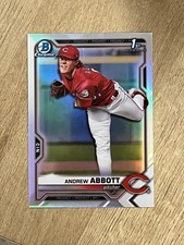 2021 Bowman Chrome Draft Andrew Abbott Refractor 1st Prospect #BDC-8 Reds RC