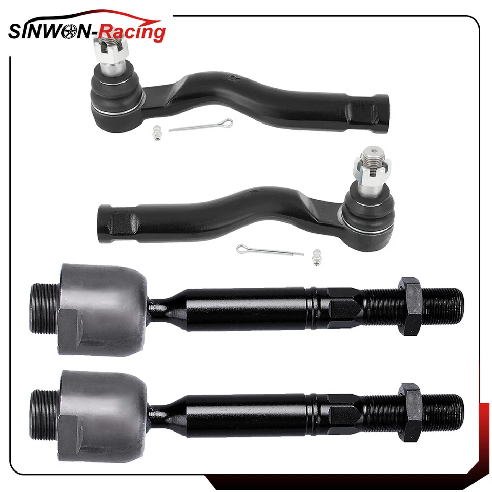 4Pcs For Toyota Sequoia Tundra 2007-2018 2019 Front Inner And Outer Tie Rod Ends - Image 1 of 4