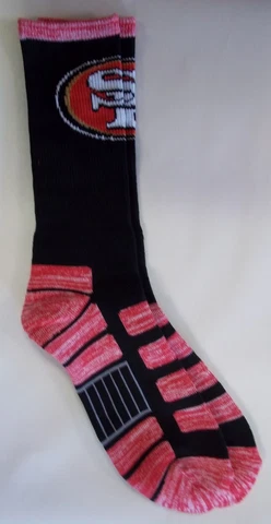 San Francisco 49ers Men's Crew Socks Large Size 10 to 13 Patches Cover