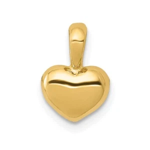 14K Polished Domed Heart Charm - Picture 1 of 4