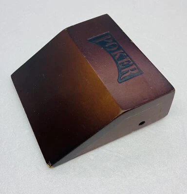 Baralho deslizante de cartas vintage marca pôquer rolo de aço madeira e metal O - Imagem 1 de 4