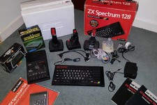 Vintage Sinclair ZX Spectrum+ 128K Toast rack w Games Joysticks Tape Deck - VGC