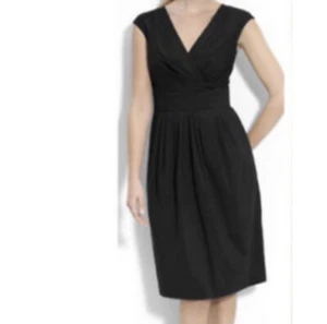 Lafayette 148 Black Gathered Pleated Faux Wrap Dress size 10 - Picture 1 of 4