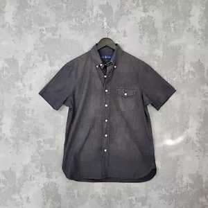 Polo Ralph Lauren Short Seeve Shirt Mens Medium Black Button Down A - Picture 1 of 7