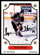 1991-92 7th Inning Sketch WHL Ryan Strain IP Signed Auto Tacoma Rockets #163