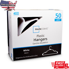 Mainstays 衣類ハンガー、50 パック、白、耐久性のあるプラスチック (送料無料)
