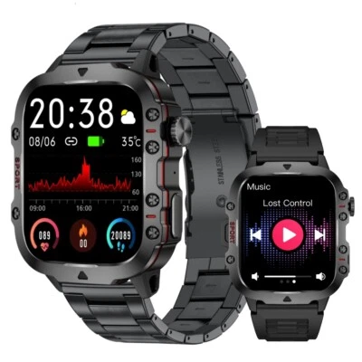 LIGE Smartwatch Herren Militär Sport Fitness Schrittzähler Pulsuhr Anruf Armbanduhr