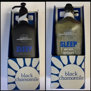 Bath & Body Works SLEEP BLACK CHAMOMILE Aromatherapy SET OF 2 Lotion & Body Wash - Picture 1 of 10