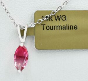 TOURMALINE 0.81 Cts PENDANT 14k WHITE GOLD * New With Tag *