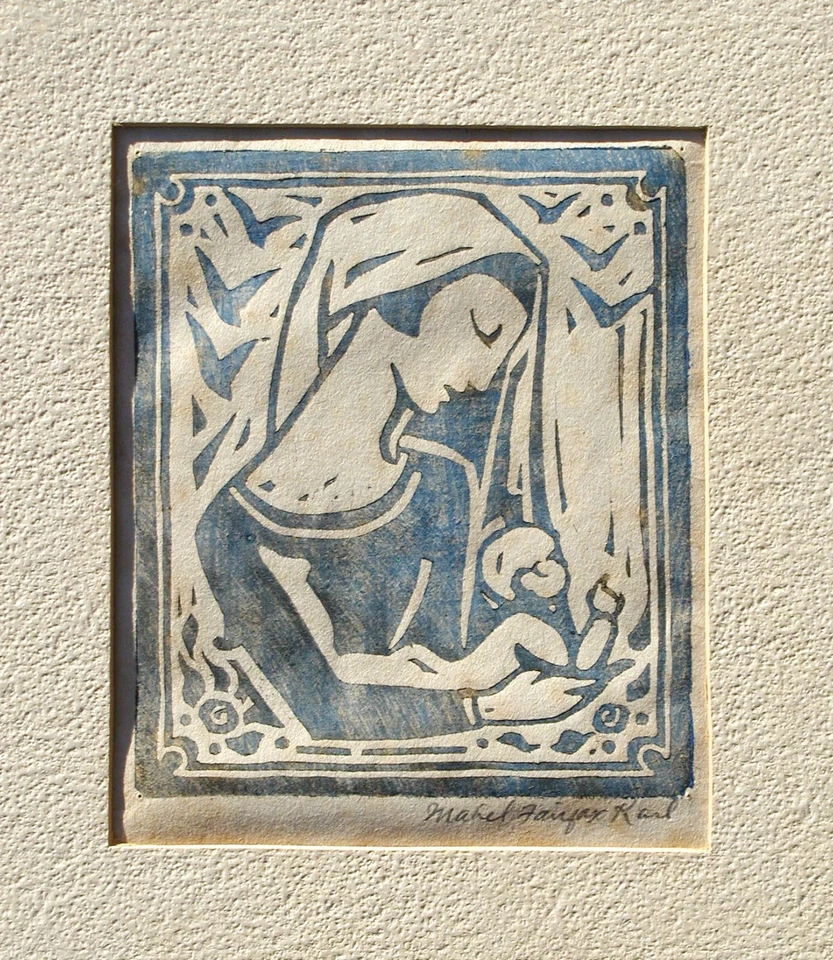 梅布尔·费尔法克斯·卡尔签名圣诞问候 Blockpri 德克萨斯/加州艺术家 IV — 第 1/1 张图片