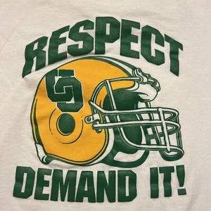 Vintage Oregon Ducks Football Shirt Size L 1980's Respect Demand It! - Picture 1 of 6