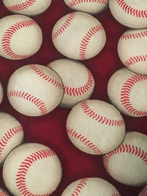 Pelotas de béisbol Sports Life 14612 Robert Kaufman 55" x 42" tela 1,5 YDS Foto 1 de 4
