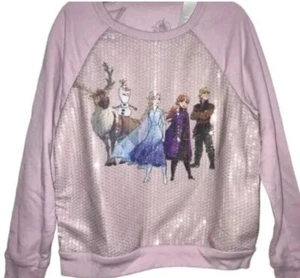 Licensed DISNEY FROZEN LONG SLEEVE SEQUINS Pullover Top Nwt Sz Xsmall 4/4t - Picture 1 of 5