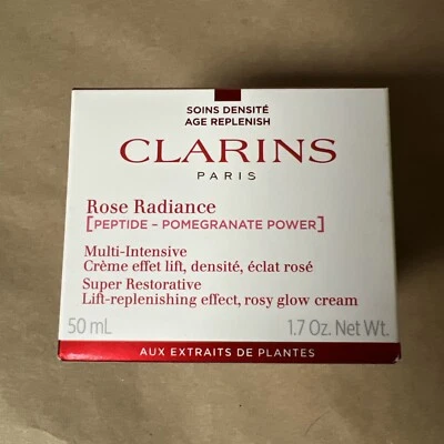 Crema hidratante facial Clarins Paris Super Restaurative Rose Radiance 1,7 oz/50 ml 🔥NUEVA Foto 1 de 4