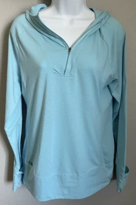 Outdoor Research Sudadera con Capucha Mujer Azul Medio 1/4 Cremallera Ligera Cubiertas de Mano Foto 1 de 4