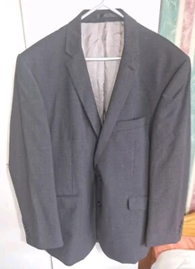 Ben Sherman Charcoal Black Grey Formal Work Suit Jacket 100% Wool UK 44 Chest - Picture 1 of 15