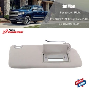 Passenger Right Gray Sun Visor W/Light For 2013-2021 Ram 1500 2013-18 2500 3500 - Picture 1 of 12
